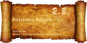 Reichard Bálint névjegykártya